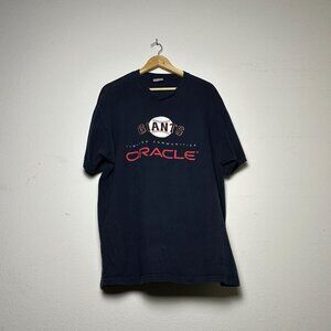 VTG Oracle San Francisco Giants Graphic Tee Shirt 90s Baggy Fit Men XL Black MLB